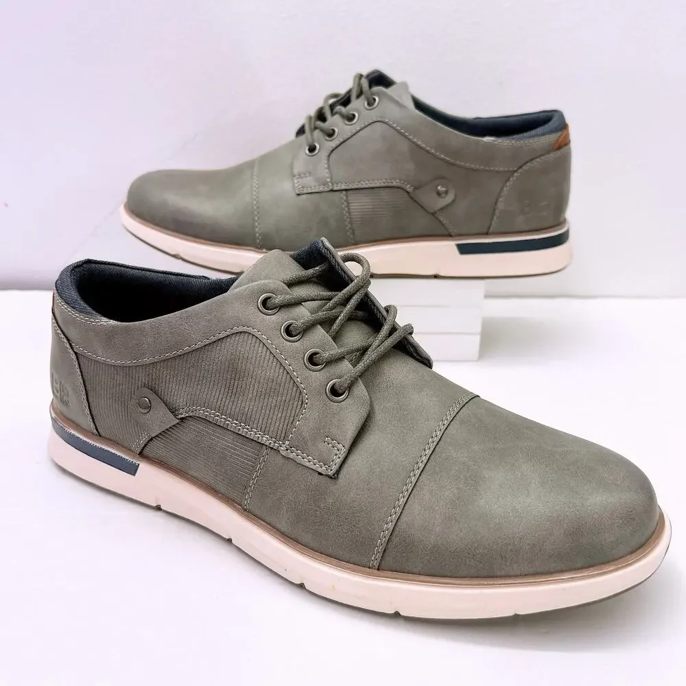 B-52 by Bullboxer Bryer Men’s Size US 12 Grey Leather Casual Dress Lace Up Shoes
